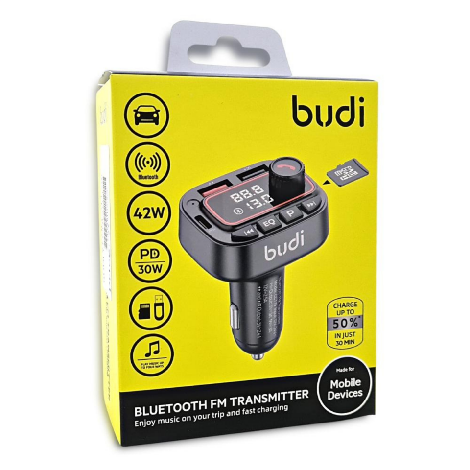 Budi Araç İçi Şarj Bluetooth  Bağlantı Noktası Mikro SD Kart Destekleyici