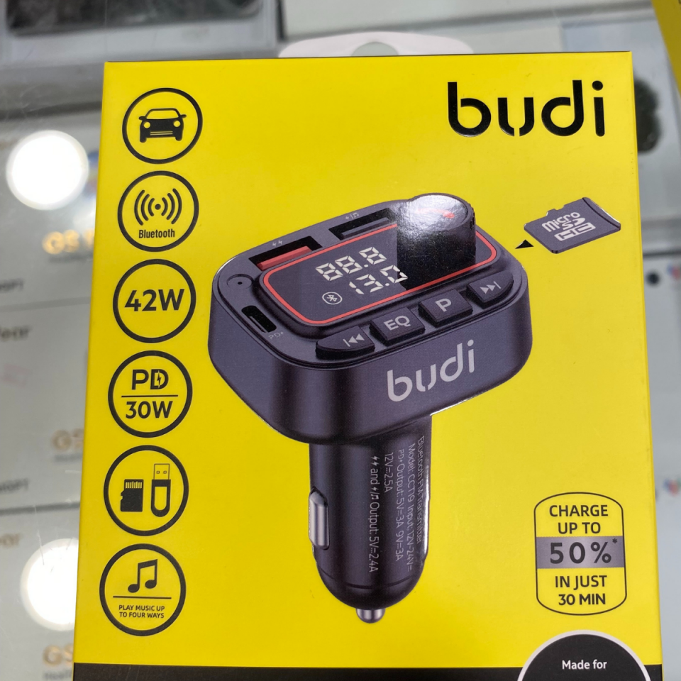 Budi Araç İçi Şarj Bluetooth  Bağlantı Noktası Mikro SD Kart Destekleyici