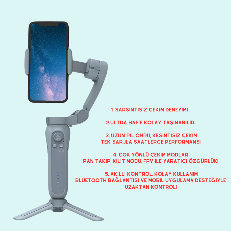 Gımbal Taşınabilir  Hafif ve Ergonomik  Tasarım
